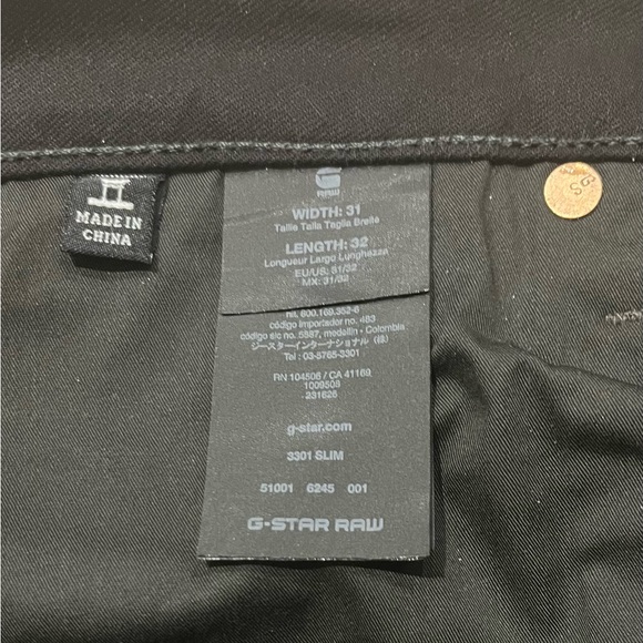 G Star Raw 3301 Black - Mens Size 31 - Picture 6 of 6